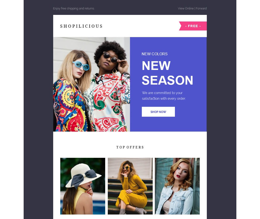 Shopilicious – Free HTML Email Template